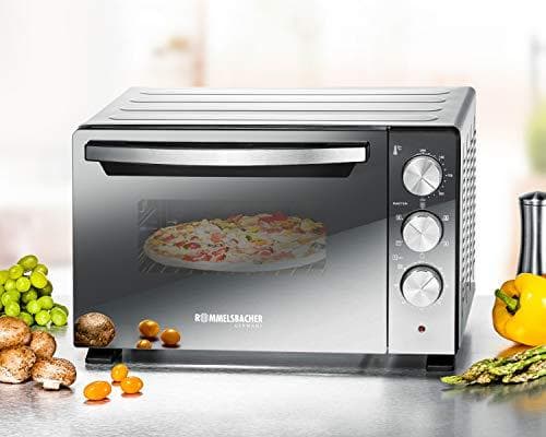 ROMMELSBACHER Back & Grill ovn BGS 1400 - energibesparende & effektiv, 22 liter volumen, non-stick coated bagekammer, 6 varmetyper, rotisseri, 60 min.