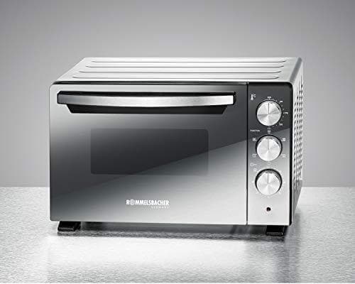ROMMELSBACHER Back & Grill ovn BGS 1400 - energibesparende & effektiv, 22 liter volumen, non-stick coated bagekammer, 6 varmetyper, rotisseri, 60 min.