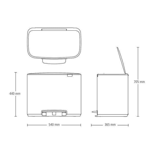 Brabantia Bo Roskakori - 36 l - Matt Black