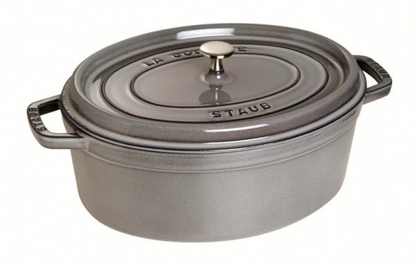 Staub cocotte - oval - 31 cm - grafitgrå