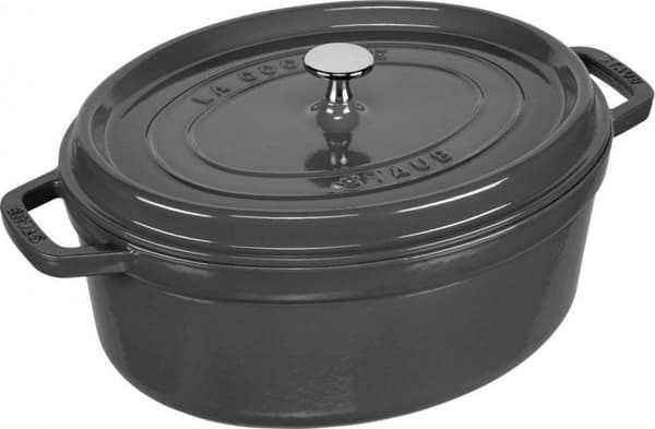 Staub cocotte - oval - 31 cm - grafitgrå