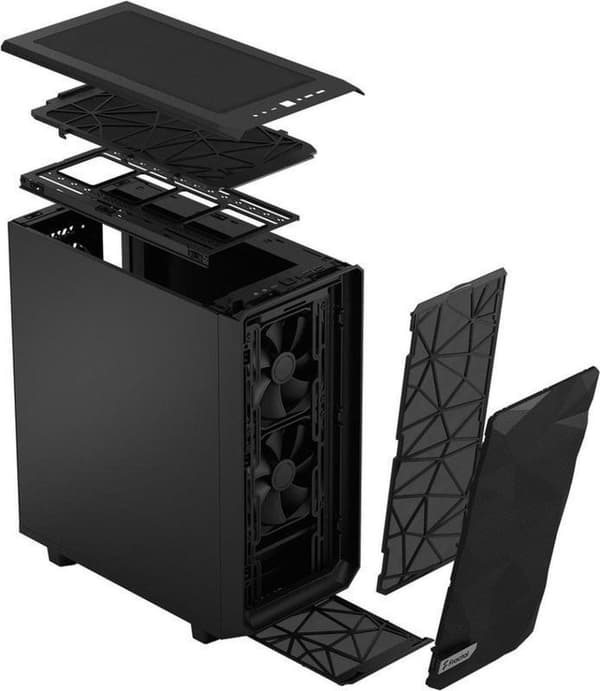 Fractal Design Meshify 2 Compact - Midtower-modell - ATX - Härdat glas - 1x USB 3.1 Gen 2 Typ C, 2x USB 3.0 - Ljusfärgad - svart