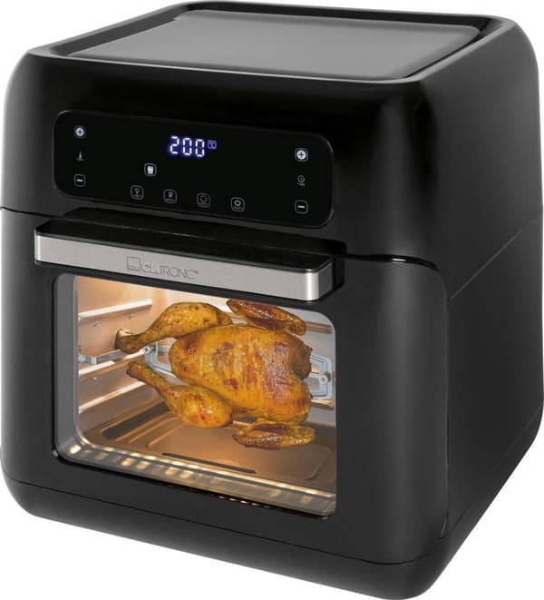 Clatronic FR 3747 H varmluftfrituregryde, olie- og fedtfri, 11 liter, sensor touch kontrol, LED display, sort