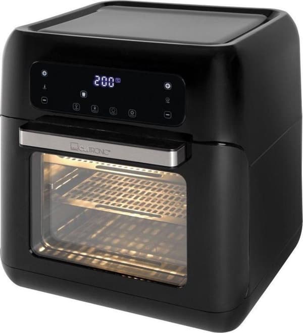 Clatronic FR 3747 H varmluftfrituregryde, olie- og fedtfri, 11 liter, sensor touch kontrol, LED display, sort