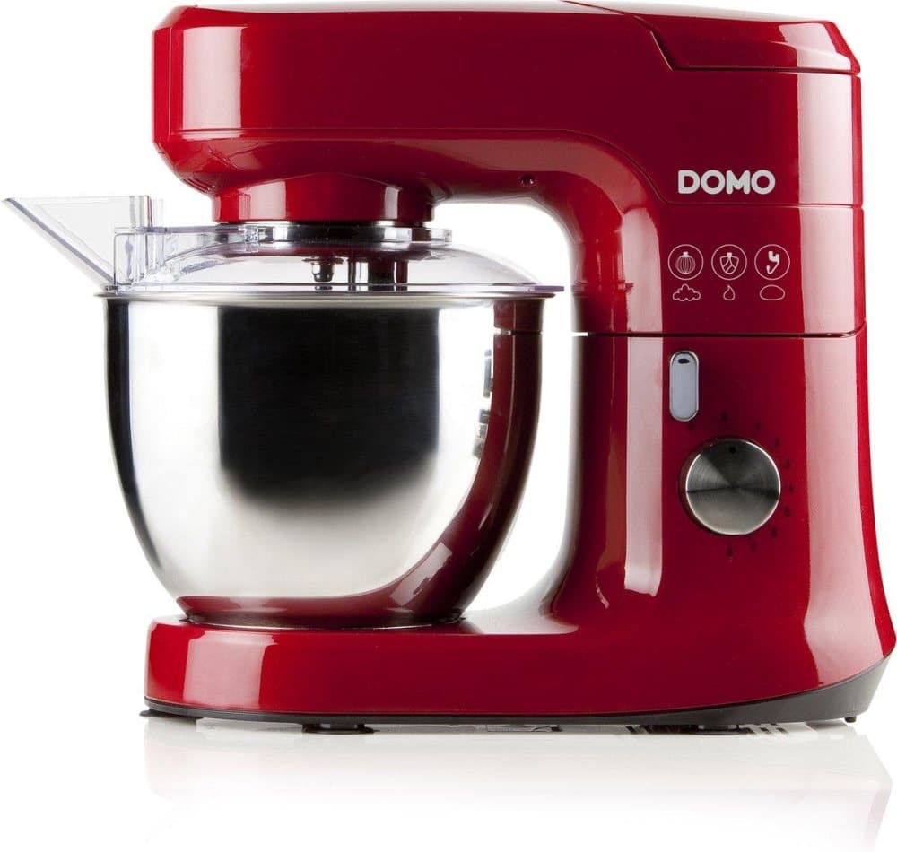 Domo DO9145KR - Matberedare - 700W - 4,5L - Mixer/grönsaksskärare - Röd