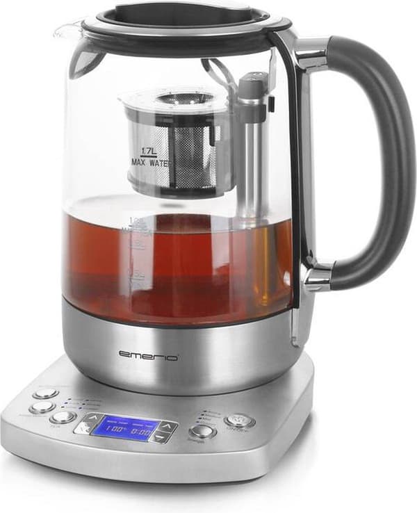 Emerio WK-122248 - Vattenkokare - Sladdlös - BPA-fri -Med display - Silver, Svart