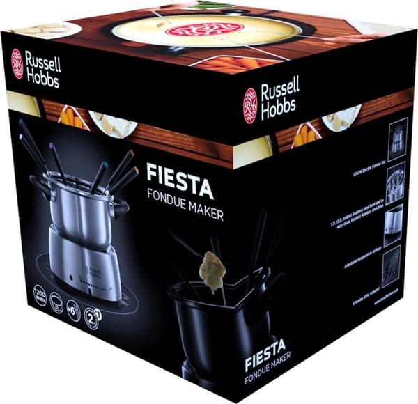 Russel Hobbs Fiesta Fondue Maker - sähköinen fonduepannu - 6 fonduehaarukkaa