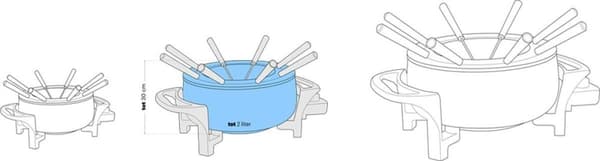 Russel Hobbs Fiesta Fondue Maker - sähköinen fonduepannu - 6 fonduehaarukkaa
