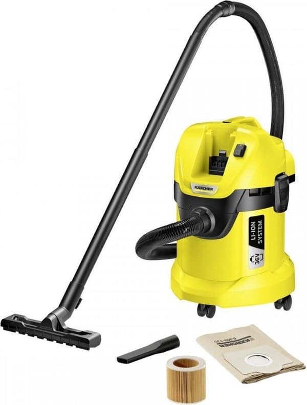 Kärcher WD 3 Batteristøvsuger - 36 Volt - Eksklusivt batteri og oplader - Blæsefunktion - 17 liter