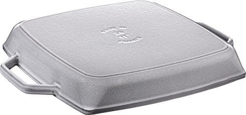 Staub 40511-684-0 Suorakulmainen grillipannu kahdella kahvalla, 28 cm, valurauta, harmaa