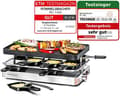 Pikkukuva 2 / 6: ROMMELSBACHER Raclette Grill RC 1400 - käännettävä grillauslevy grillaukseen ja ohutlevyihin, 8 pannua, tarttumaton pinnoite, on/off-kytkin, portaaton
