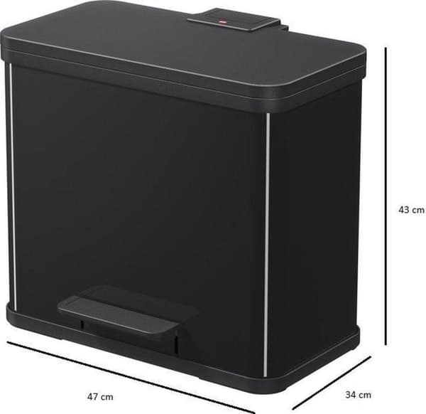 Hailo Öko Duo Plus L papperskorg - 17L + 9L - Svart