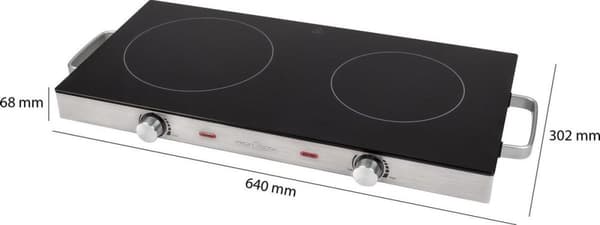 ProfiCook DKP 1211 - kaksinkertainen liesi - infrapuna - ruostumaton teräs