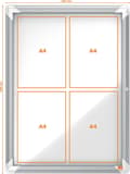 Pikkukuva 4 / 11: Nobo Premium Plus lukittava lasillinen sisänäyttökotelo, magneettinen 4xA4-formaatille sivulukolla - harmaa/valkoinen