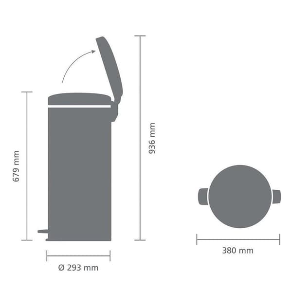 Brabantia NewIcon Skraldespand - 30 l - Mat Stål