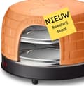 Miniatyrbillede 9 af 11: Emerio PO-116124.1 - Pizzarette - 8 personer - Forbage funktion - Håndlavet terracotta kuppel - 8 isolerede bagespader - Rustfrit stål bageplade - Hol