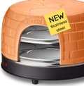 Miniatyrbillede 10 af 11: Emerio PO-116124.1 - Pizzarette - 8 personer - Forbage funktion - Håndlavet terracotta kuppel - 8 isolerede bagespader - Rustfrit stål bageplade - Hol