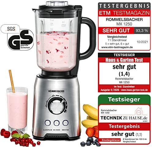 ROMMELSBACHER MX 1250 mixer, 1200 rostfritt stål, 1,75 liter