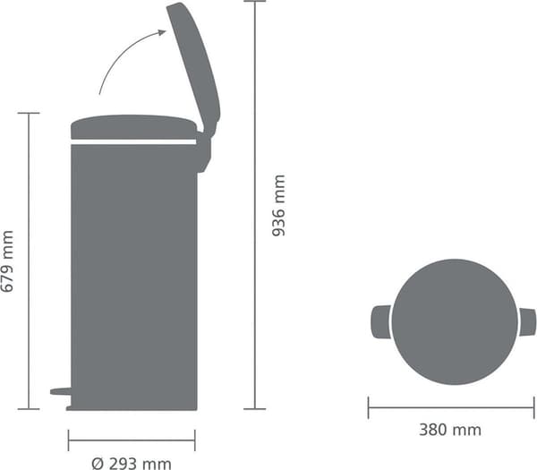Brabantia NewIcon Skraldespand - 30 l - Blød Beige