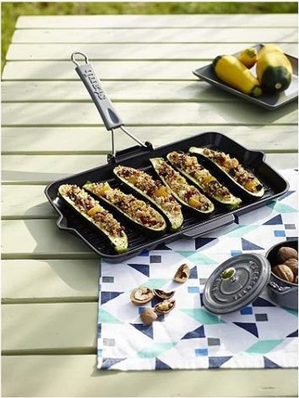 Staub - Grillpanna med handtag - Gjutjärn - 34 x 21cm - Svart