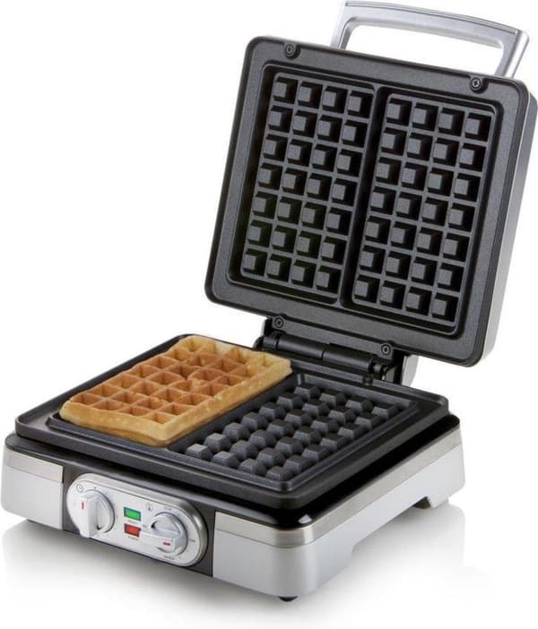 Domo DO9149W - Vaffelmaskine - Belgiske vafler 4x7 - Timer - Sølv