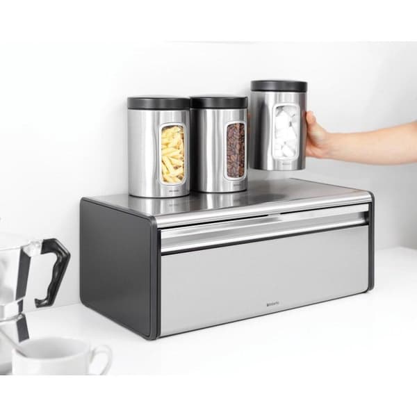 Brabantia Brødspand - med klaplåg - Fingeraftrykssikker i mat stål / mat sort