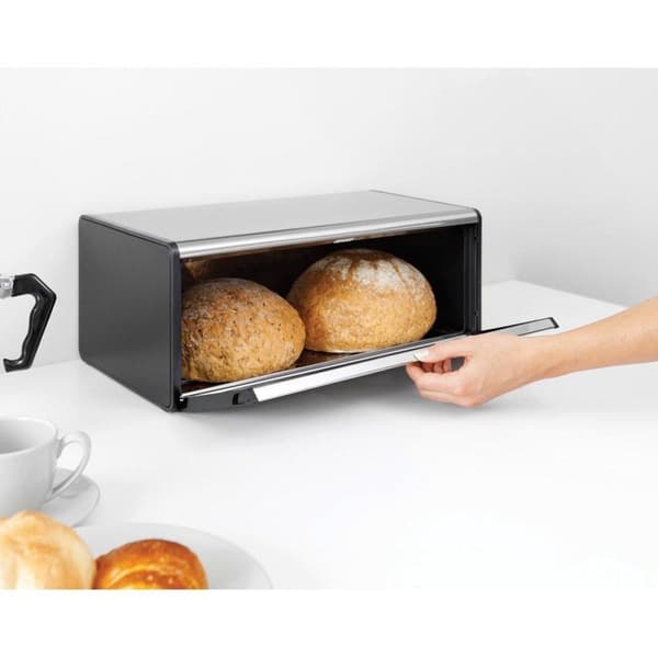 Brabantia Brødspand - med klaplåg - Fingeraftrykssikker i mat stål / mat sort