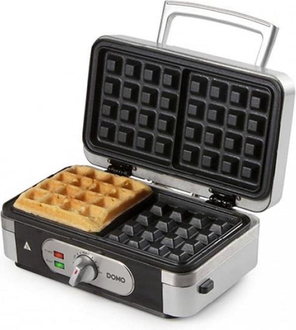 Domo DO9136C - Snackmaskine 3-i-1 - Tosti/Croque - Grill/Panini - Vaffel - Sølv