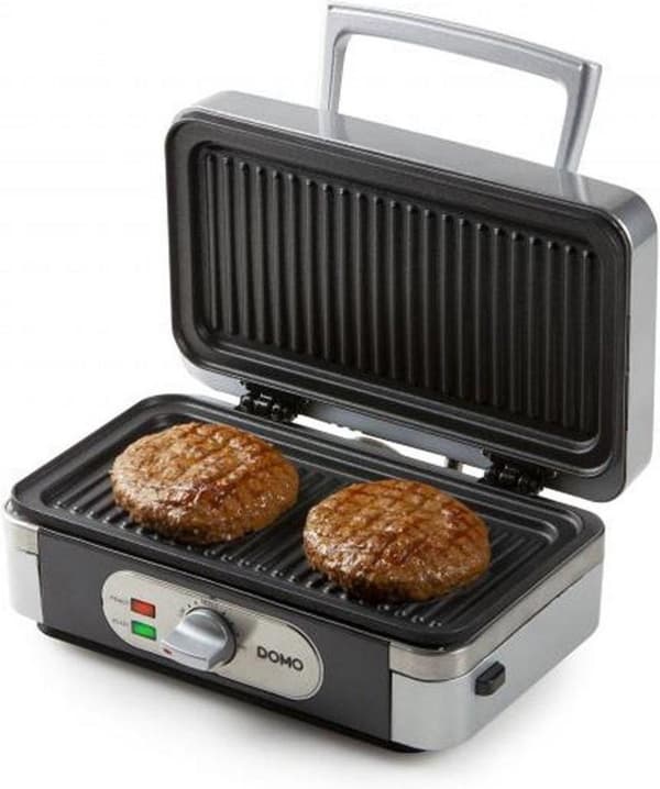 Domo DO9136C - Snackmaskine 3-i-1 - Tosti/Croque - Grill/Panini - Vaffel - Sølv