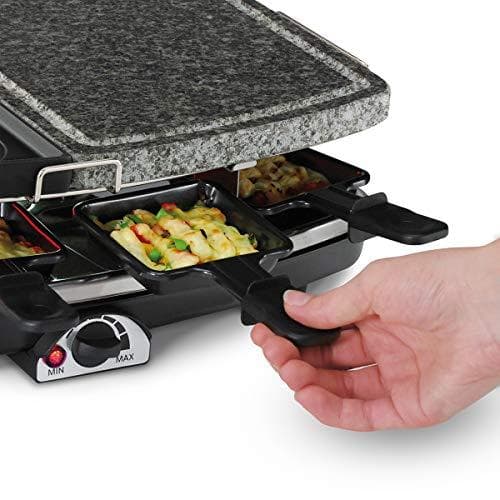 Cloer 6435 raclette luonnonkivellä / 1200 W / 8 tarttumatonta raclette-pannua
