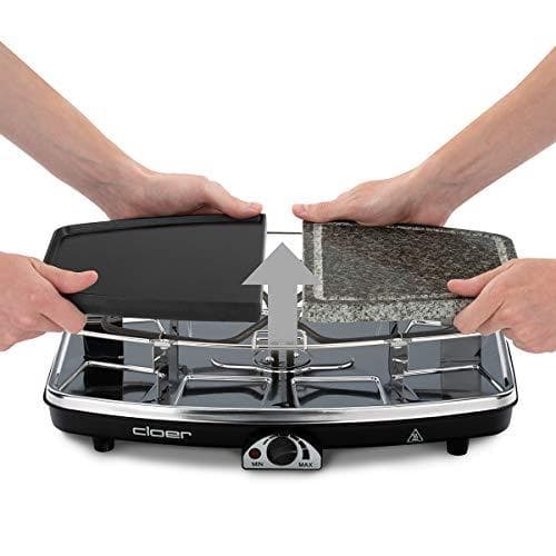 Cloer 6435 raclette luonnonkivellä / 1200 W / 8 tarttumatonta raclette-pannua