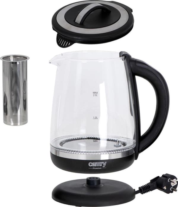 Glaskedel med Temp. Control & Tea Infuser CR 1290 Camry