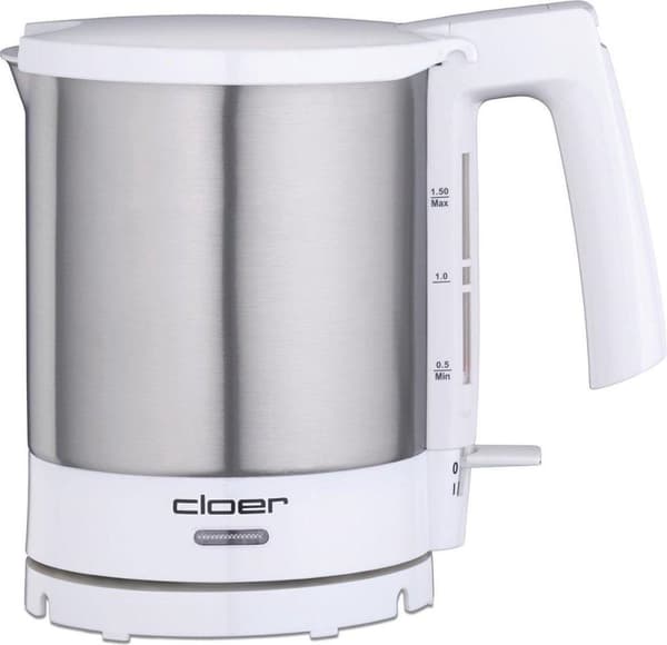 Cloer 4711 Kedel 1,5L 1800W Rustfrit Stål/Hvid