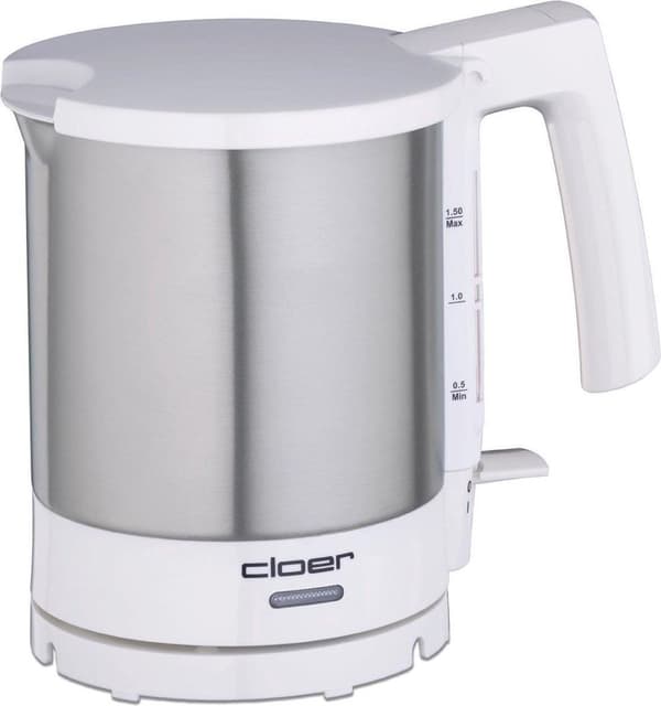 Cloer 4711 Kedel 1,5L 1800W Rustfrit Stål/Hvid