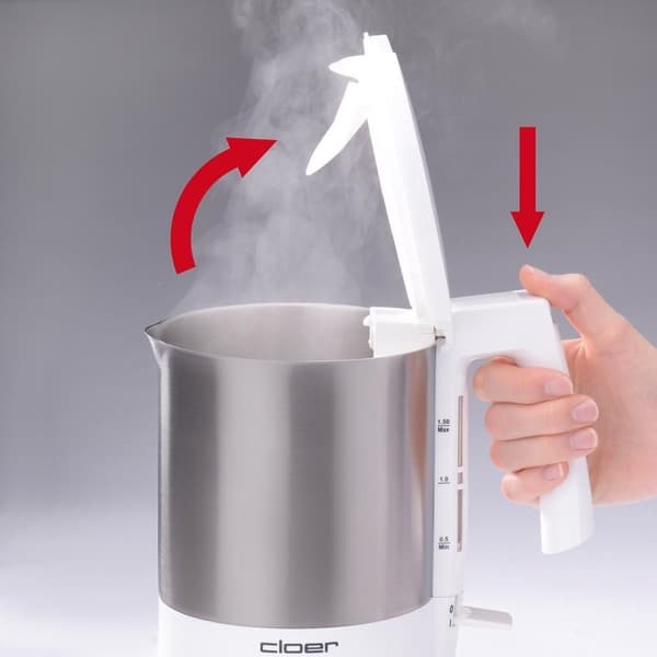 Cloer 4711 Kedel 1,5L 1800W Rustfrit Stål/Hvid