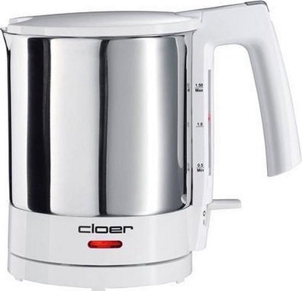 Cloer 4711 Vattenkokare 1,5L 1800W Rostfritt stål/Vit