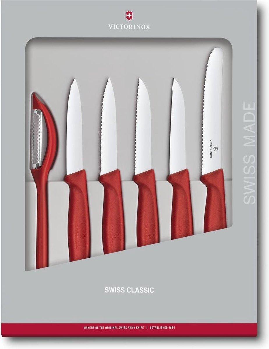 Victorinox Swiss Classic grönsaksknivar 6 stycken röda