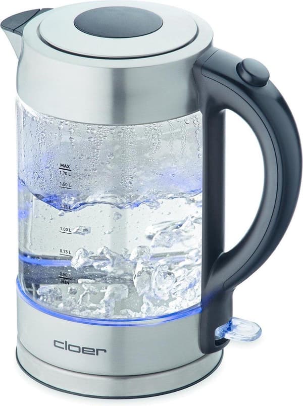 Cloer 4429 Elkedel 20,5x15x23,5 cm 2200W 1,7L rustfrit stål/glas