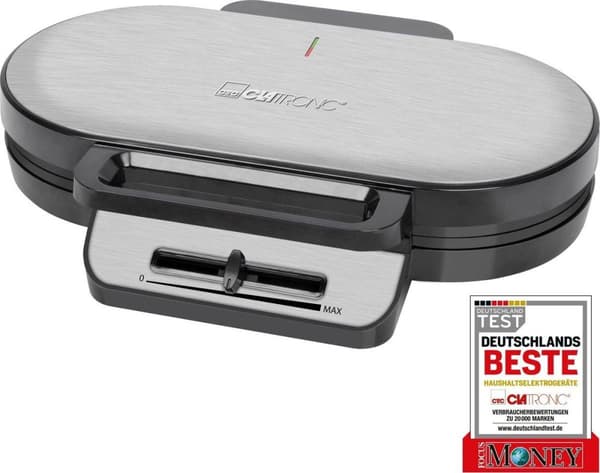 Clatronic WA 3745 - dubbelt våffeljärn - finish i rostfritt stål