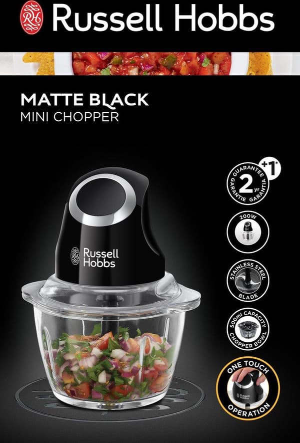 Russell Hobbs Desire Matte Black Mini Chopper 24662-56