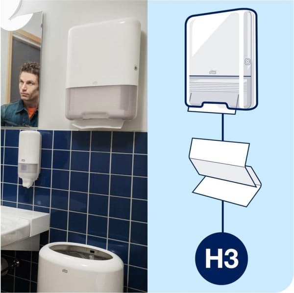 Tork Singlefold C-fold håndklæde dispenser elevation hvid