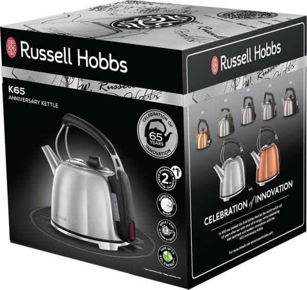 Russell Hobbs K65 Jubilæumskedel 1,2 liter Børstet rustfrit stål 2400 Watt
