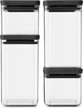 Pikkukuva 1 / 7: Brabantia Tasty+ säilytystölkkisetti - Pinottava - 2x 0,7 l - 2x 1,6 l - Tummanharmaa