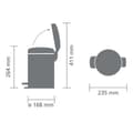 Miniatyrbild 3 av 5: Brabantia newIcon Sense of Luxury papperskorg - 3 l - Mineralbetonggrå