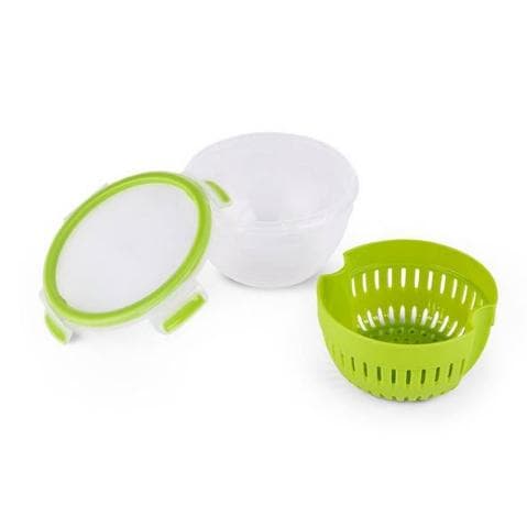 EMSA Clip & Go Fruktskål Rund Box 1,1 l Grön, Transparent 1 st.