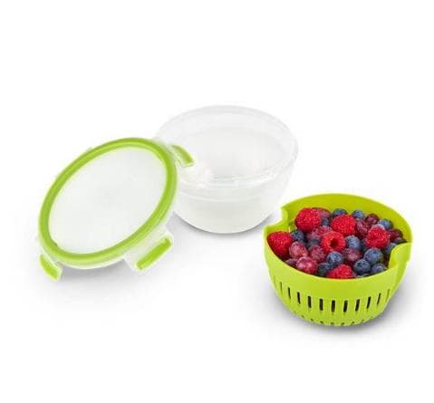 EMSA Clip & Go Fruktskål Rund Box 1,1 l Grön, Transparent 1 st.