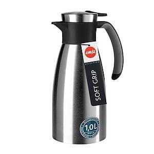 Emsa Soft Grip vakuumkande. Hurtigt tip. 1,0 L. Rustfrit stål/sort