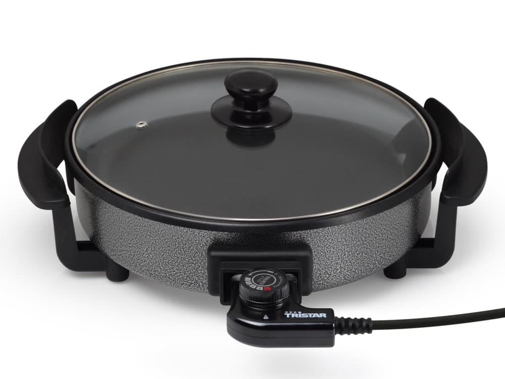 Tristar PZ-2963 Storpanna - Elektrisk stekpanna med lock 30 cm - Non-stick beläggning och justerbar termostat - 1500W - Maximal temperatur 280⁰ C - Sv