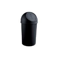 helit affaldsspand med indstiksklap, 25 liter, sort, rund, lavet af PP, diameter: 315 mm, højde: 615 mm (H2401295)
