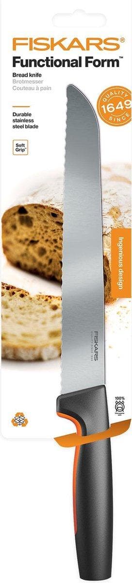 Fiskars Brödkniv med funktionell form 21 cm - Rostfritt stål - Softtouch anti-halkbeläggning